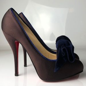 RARE Christian Louboutin Lady Page 120 Satin Pumps 38.5